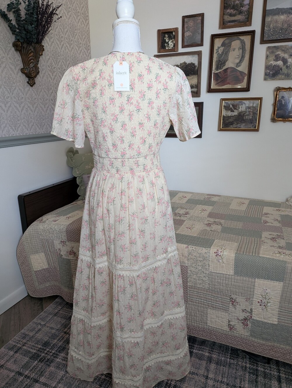 Inherit Co Florianna Floral Maxi Dress L XL Cottagecore Prairie Romantic NWT $89 - Picture 7 of 15